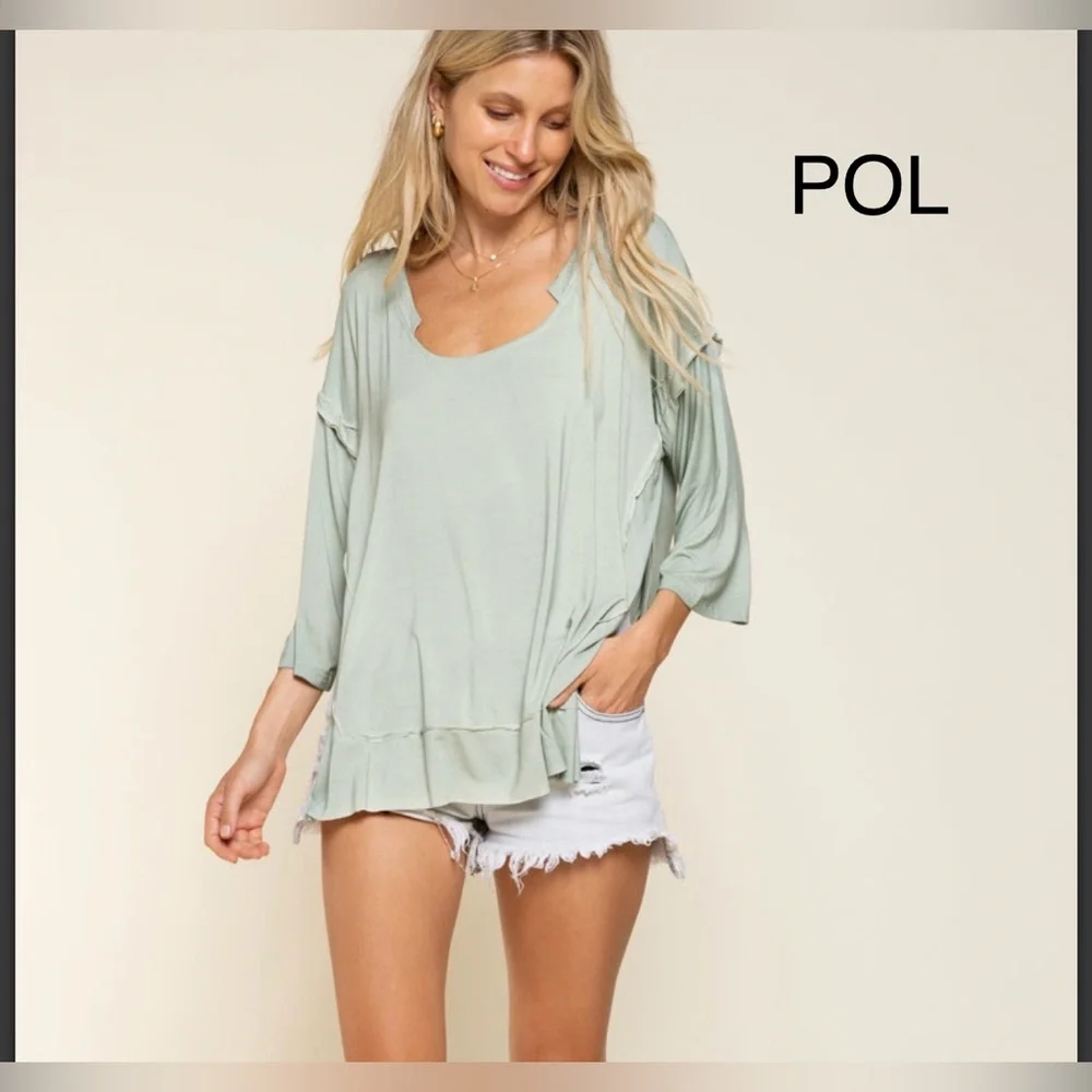 BP215-9💚NEW! POL perfect in Mint Asymmetrical Tunic designed2stun on casual days - Picture 8 of 11